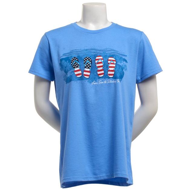 Womens Home of the Brave Flip Flop USA Tee