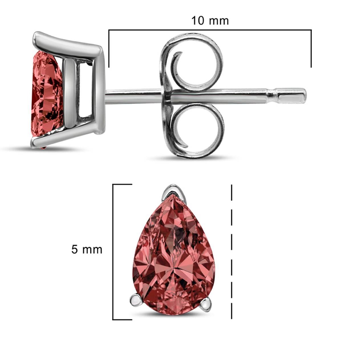 Haus of Brilliance 1/2ctw. Lab Grown Pink Diamond Pear Earrings