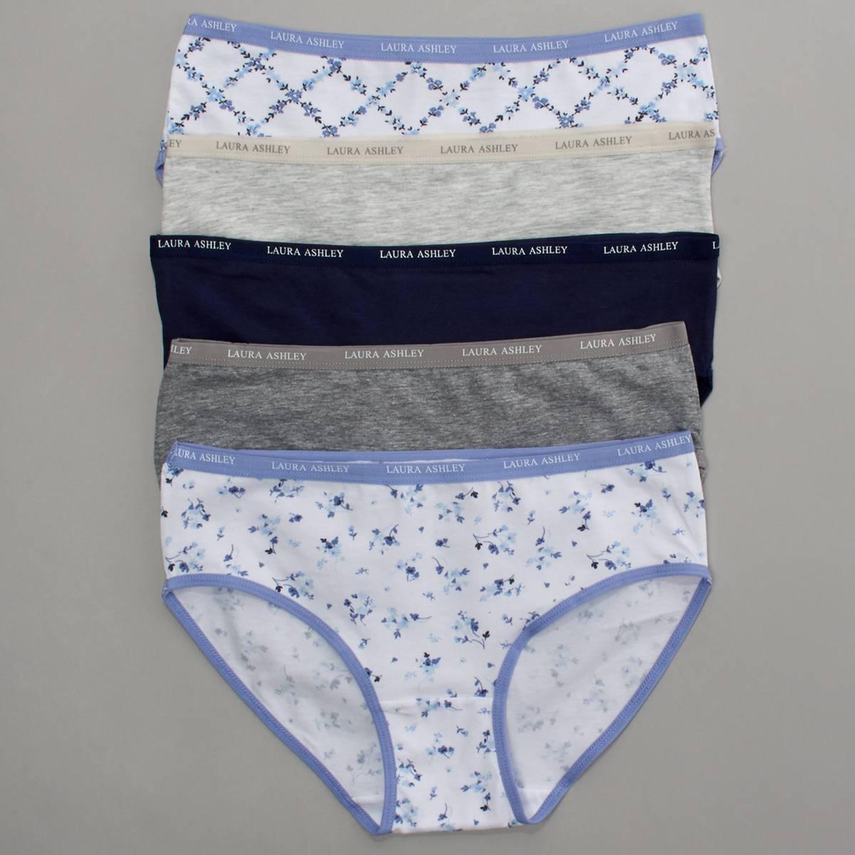 Womens Laura Ashley® 5pk. Cotton Bikinis Panties LS9540-5PKJG