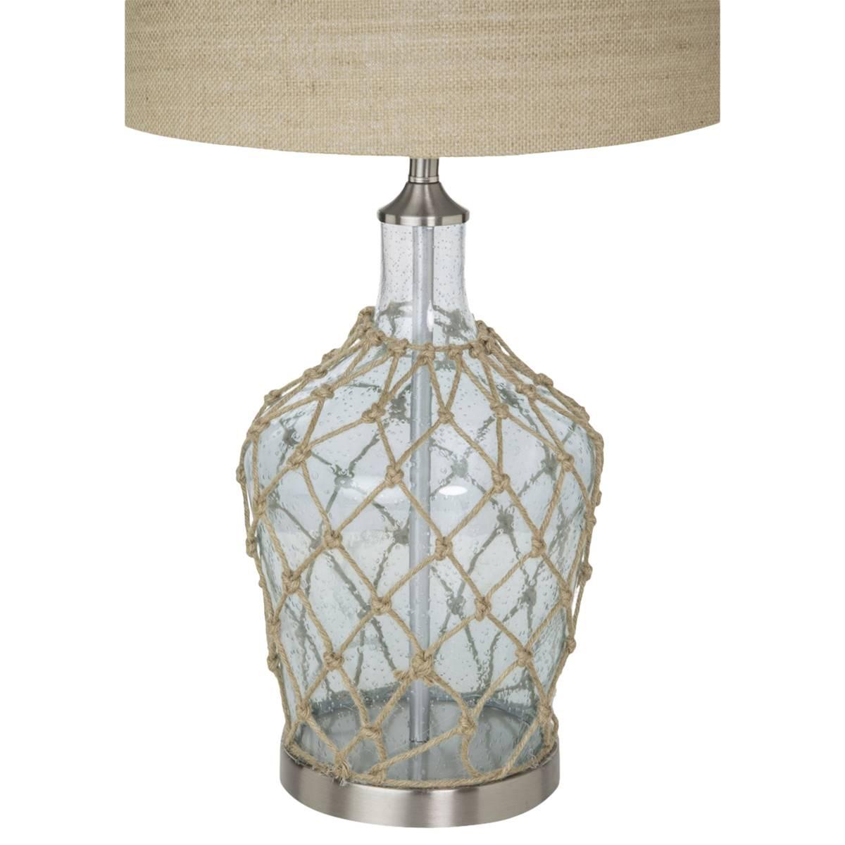 9th & Pike® 28in. Beige Shade Silver Metal Table Lamp