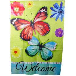 Northlight Seasonal Welcome Butterflies Green Outdoor House Flag