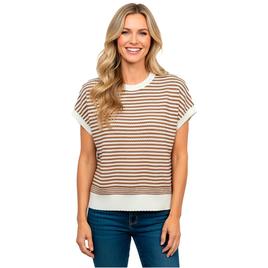 Womens Adrianna Papell Dolman Sleeve Striped Crew Neck Sweater