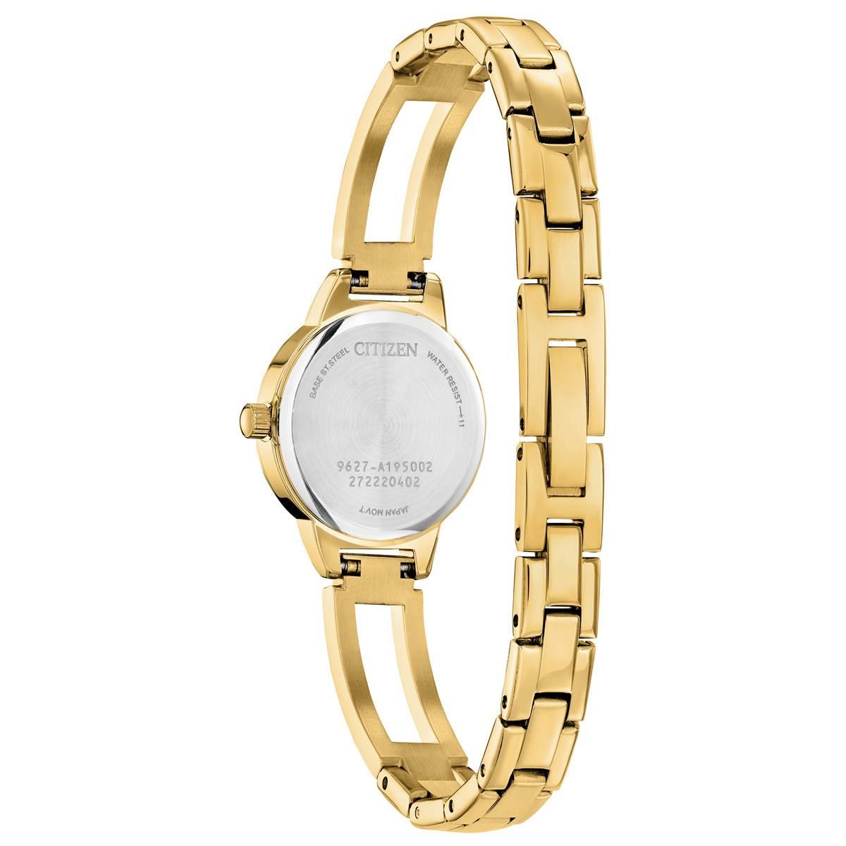 Womens Citizen® Quartz Crystal Accent Black Dial Watch-EZ7012-85E