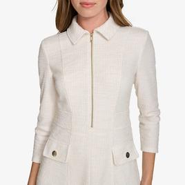 Womens Tommy Hilfiger Long Sleeve Boucle Fit & Flare Dress