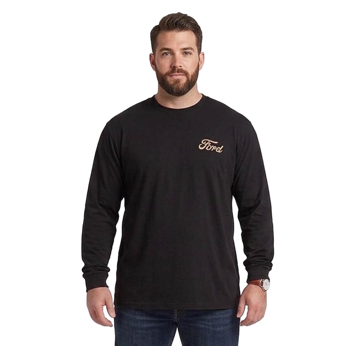 Mens Big & Tall Buckhorn River Ford Long Sleeve Tee - Black
