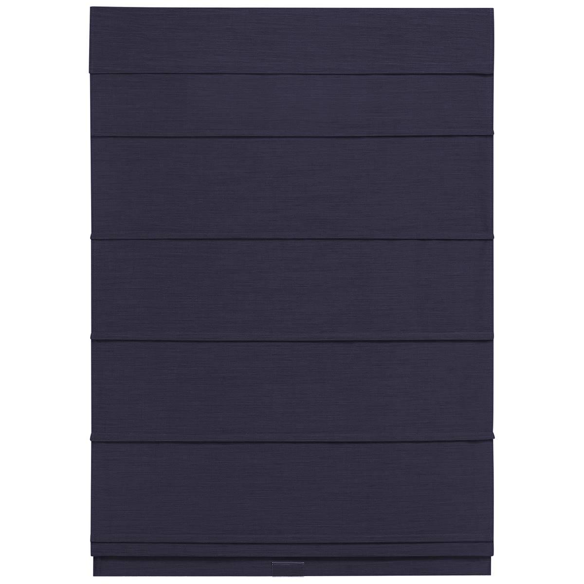 5in. Cordless Textured Fabric Roman Shades - Navy
