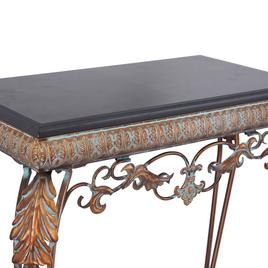 9th & Pike® Bronze Metal Traditional Console Table with Mirror