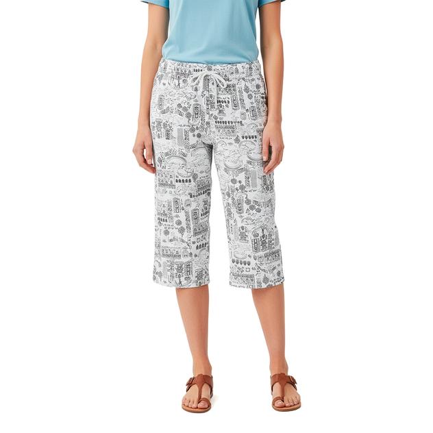 Womens da-sh Drawstring Waist Pocket Linen Capris