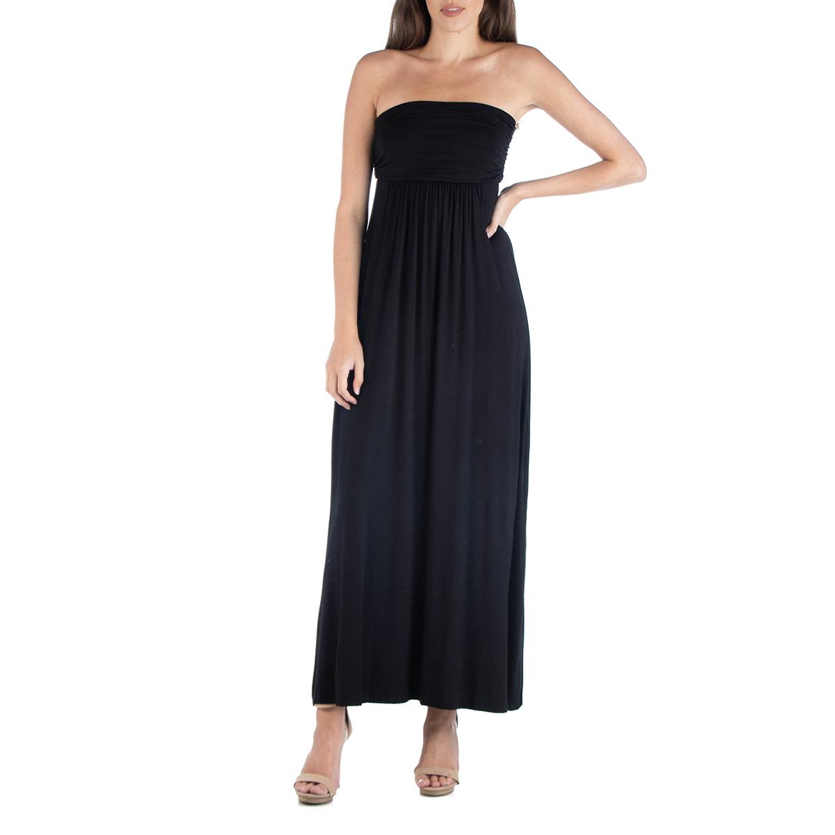 Womens 24/7 Comfort Apparel Strapless Empire Maxi Dress
