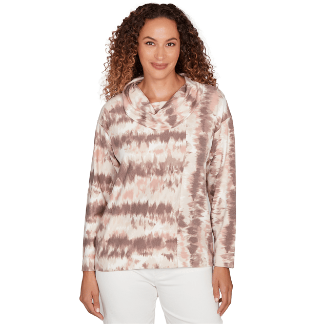Womens Skye’s the Limit Beyond Basics Cowl Neck Tie Dye Blouse