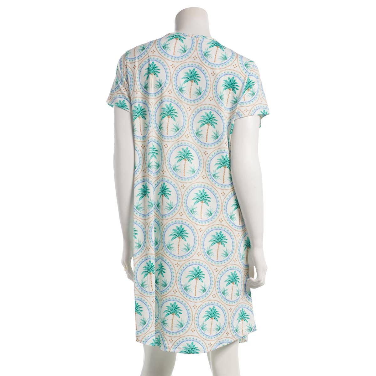 Womens MUK LUKS® Short Sleeve Lotus Palm Tile Nightshirt