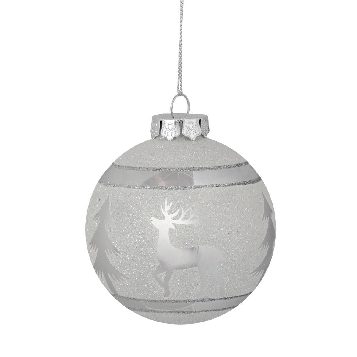 Northlight Seasonal Reindeer Glass Christmas Ball Ornament