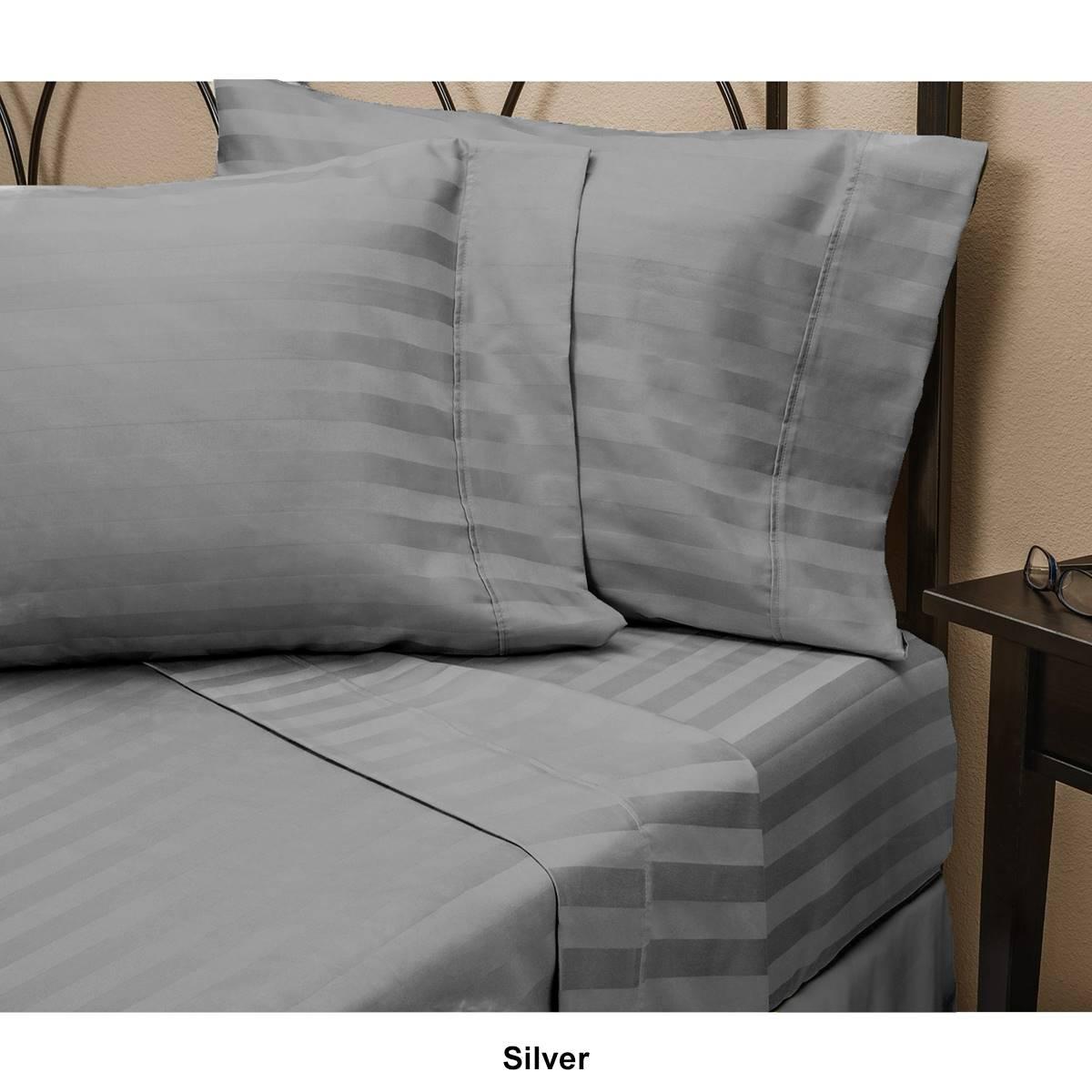 Sweet Home Collection 6pc. Embossed Stripe Microfiber Sheets