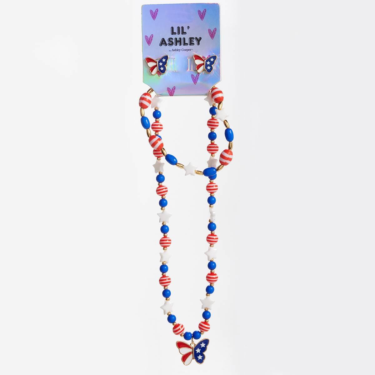 Kids Lil Ashley Butterfly Charm Necklace/Earring/Bracelet Set