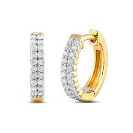 Nova Star™Yellow Gold Over Silver Lab Grown Diamond Hoop Earrings