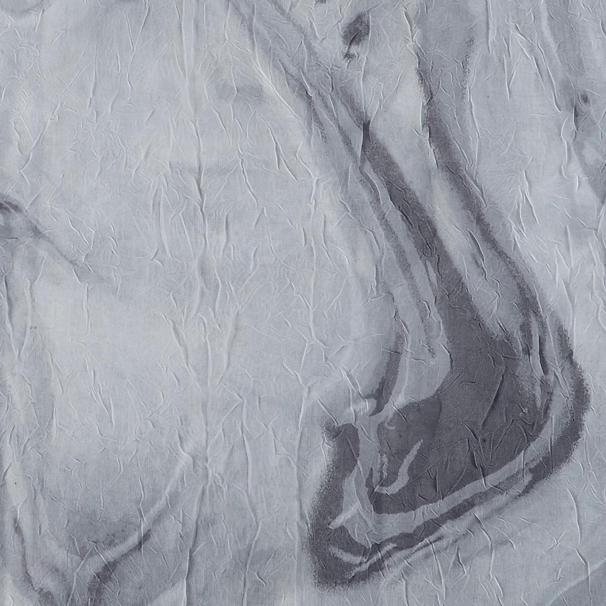 Carrara Marble Print Crushed Voile Rod Pocket Curtain Panels