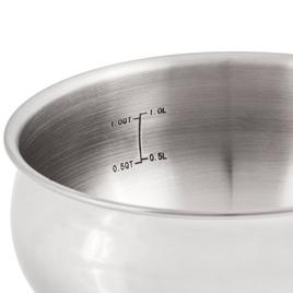 BergHOFF Belly Shape Stainless Steel 6.25in Saucepan w/ Glass Lid