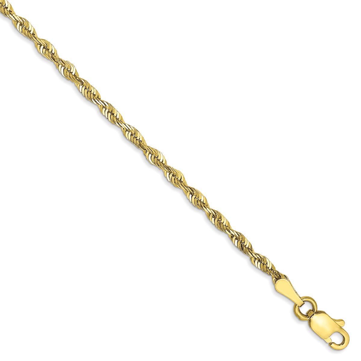 Mens Gold Classics(tm) 10kt. 2.25mm 8in. Rope Chain Bracelet