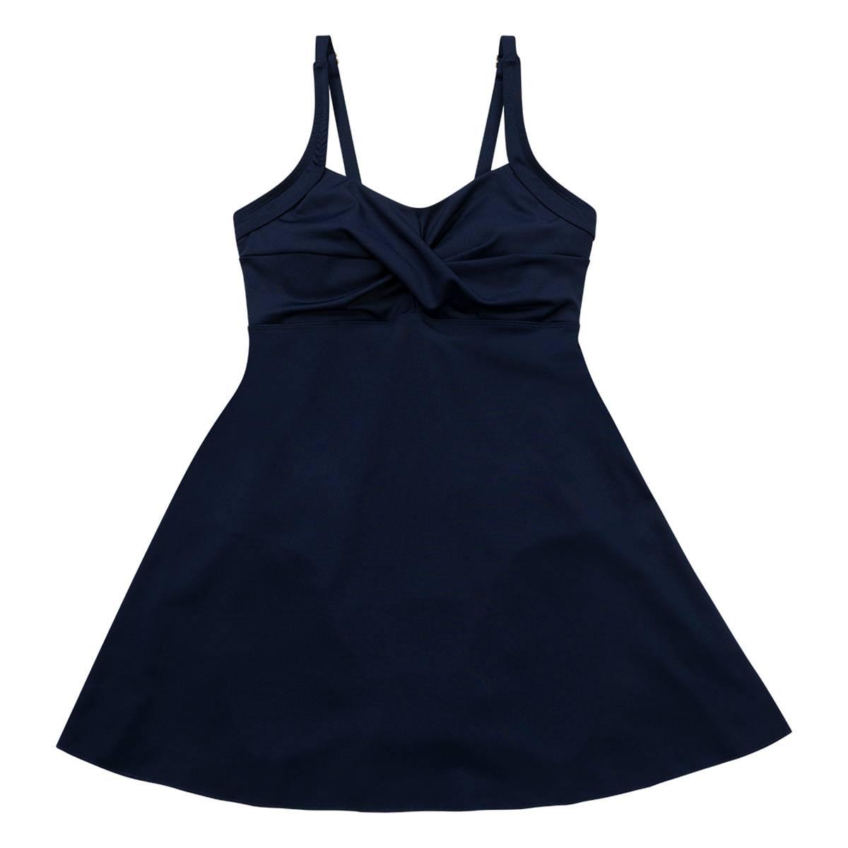 Womens Dolfin® Aquashape Pleat Front Fit & Flare Swimdress