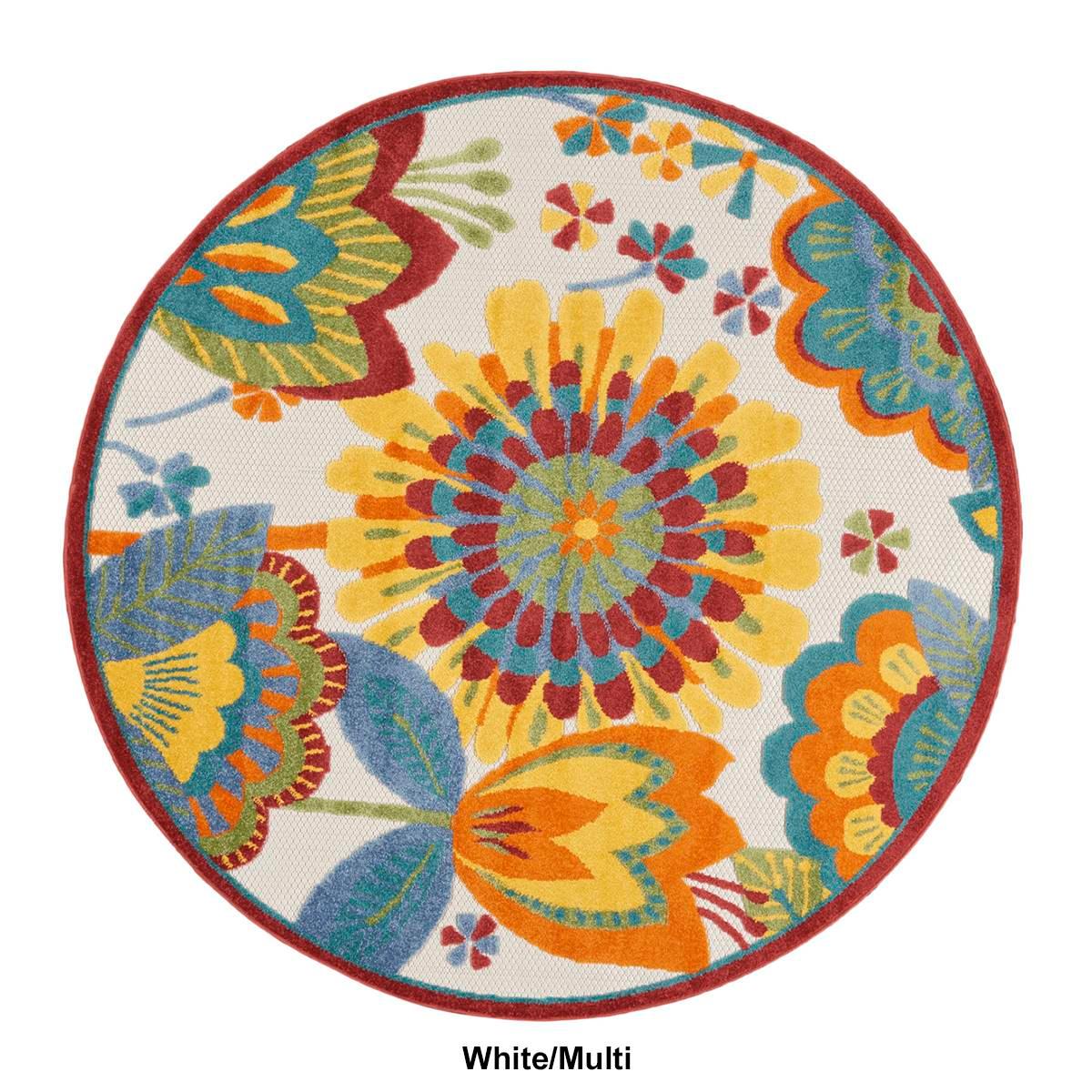 Nourison Aloha Floral Contemporary Round Rug