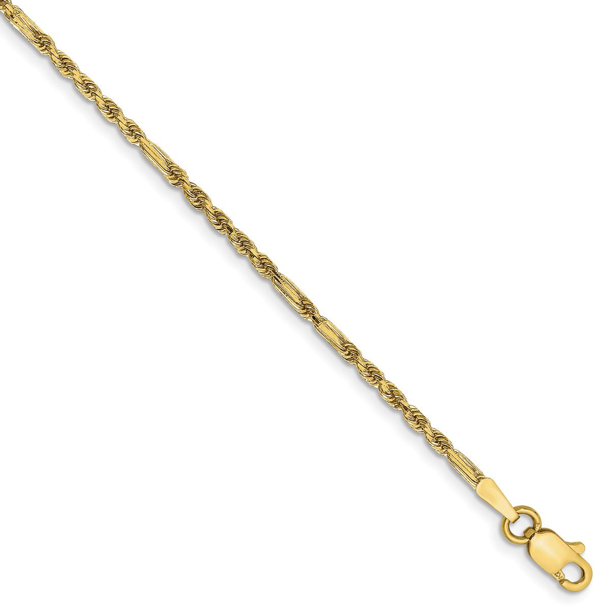 Gold Classics(tm) 1.8mm. 14k Diamond Cut Milano Rope Anklet