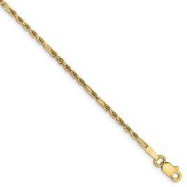 Gold Classics(tm) 1.8mm. 14k Diamond Cut Milano Rope Anklet