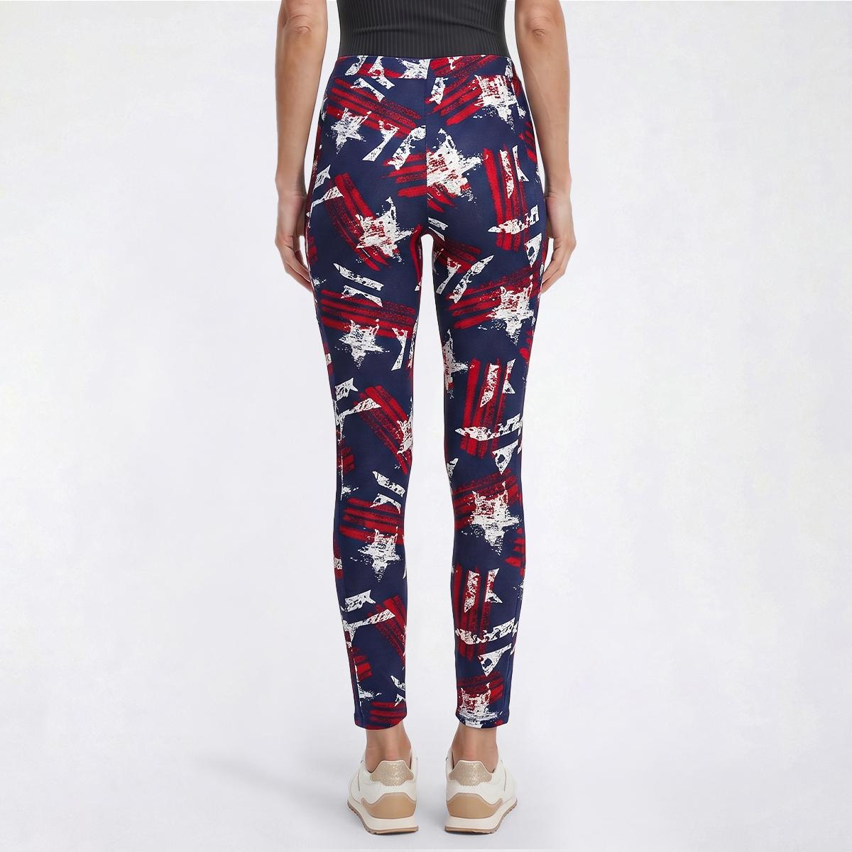 Womens Runway Ready Stripe Star Side Pocket Leggings