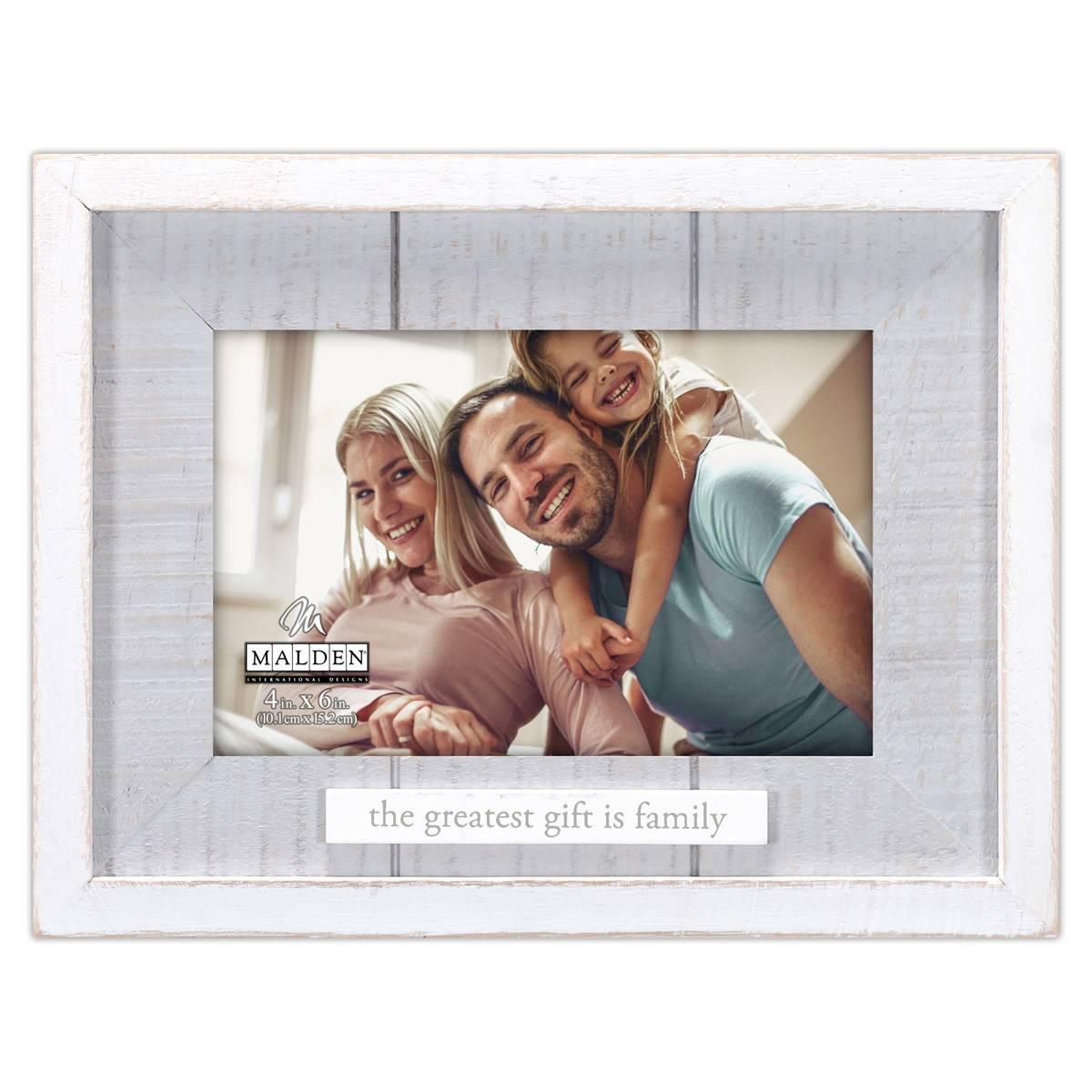 Malden Greatest Gift is Family Rustic Wood Frame - 4x6