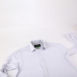 Mens Tom Baine Slim Fit Performance Diamond Dress Shirt - White