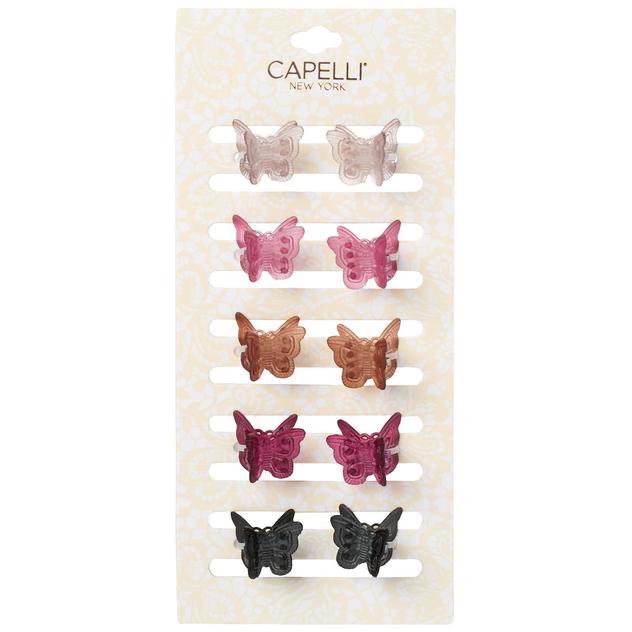 Womens Capelli New York 10pk. Butterfly Claw Clips w/Frost Finish