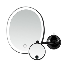 Ovente 9in.  Rechargeable Lighted Wall Mount Makeup Mirror