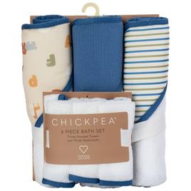 Chick Pea(R) 6pc. Alphabet/Solid & Stripe Bath Set