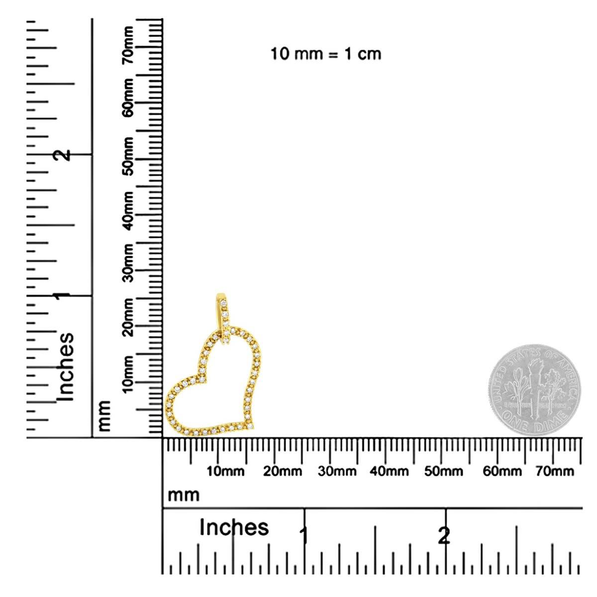 Haus of Brilliance 10kt. Gold 1/4ctw. Diamond Open Heart Pendant