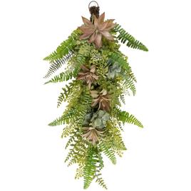 Northlight Seasonal Artificial Fern & Succulents Teardrop Swag