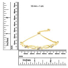 Haus of Brilliance 14kt. Yellow Gold Plated Diamond Bolo Bracelet