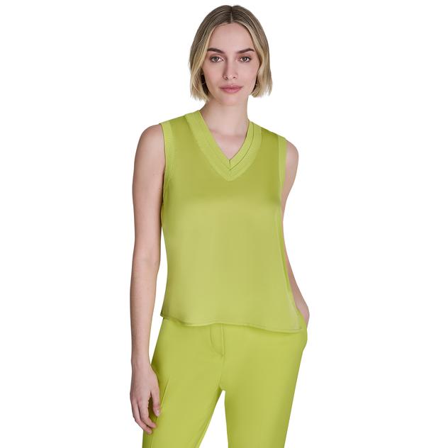 Womens DKNY Solid V Neck Tank Top