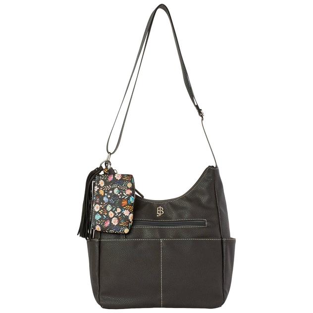 Julia Buxton Solid Pebble Leather Organization Hobo