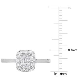 Sophia B 1/8ctw. 14kt. White Gold Baguette Square Diamond Ring