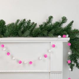 Northlight Seasonal 9ft. Pink & White Snowball Christmas Garland