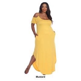 Plus Size White Mark Cold Shoulder Scoop Neck Maxi Dress