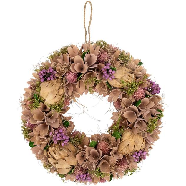 Northlight Wooden Floral & Preserved Artichoke Wreath