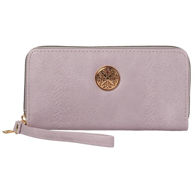 Womens Sasha Braided Zip-Around Wristlet