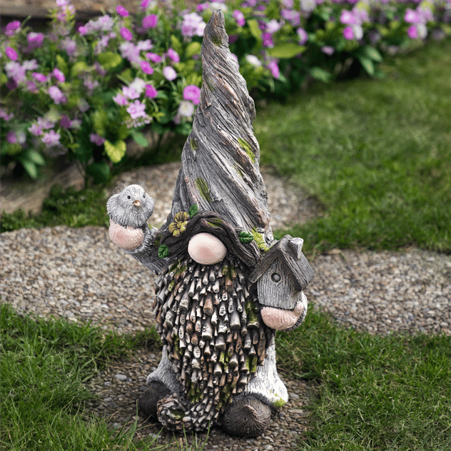 Northlight Gnome with Bird House Outdoor Garden Statue