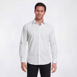Mens Bill Blass Microfiber Diamond Slim Fit Dress Shirt - White
