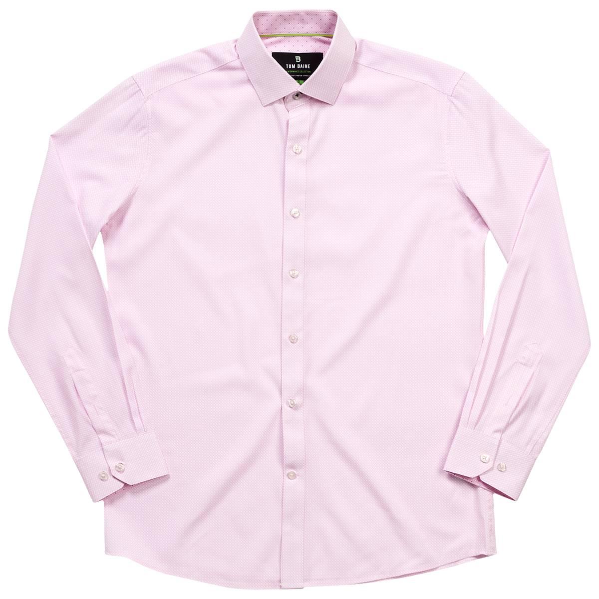 Mens Tom Baine Slim Fit Long Sleeve Dress Shirt - Pink Diamonds