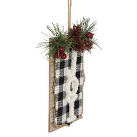 Northlight Seasonal 4.75in. Buffalo Plaid Christmas Sign Ornament