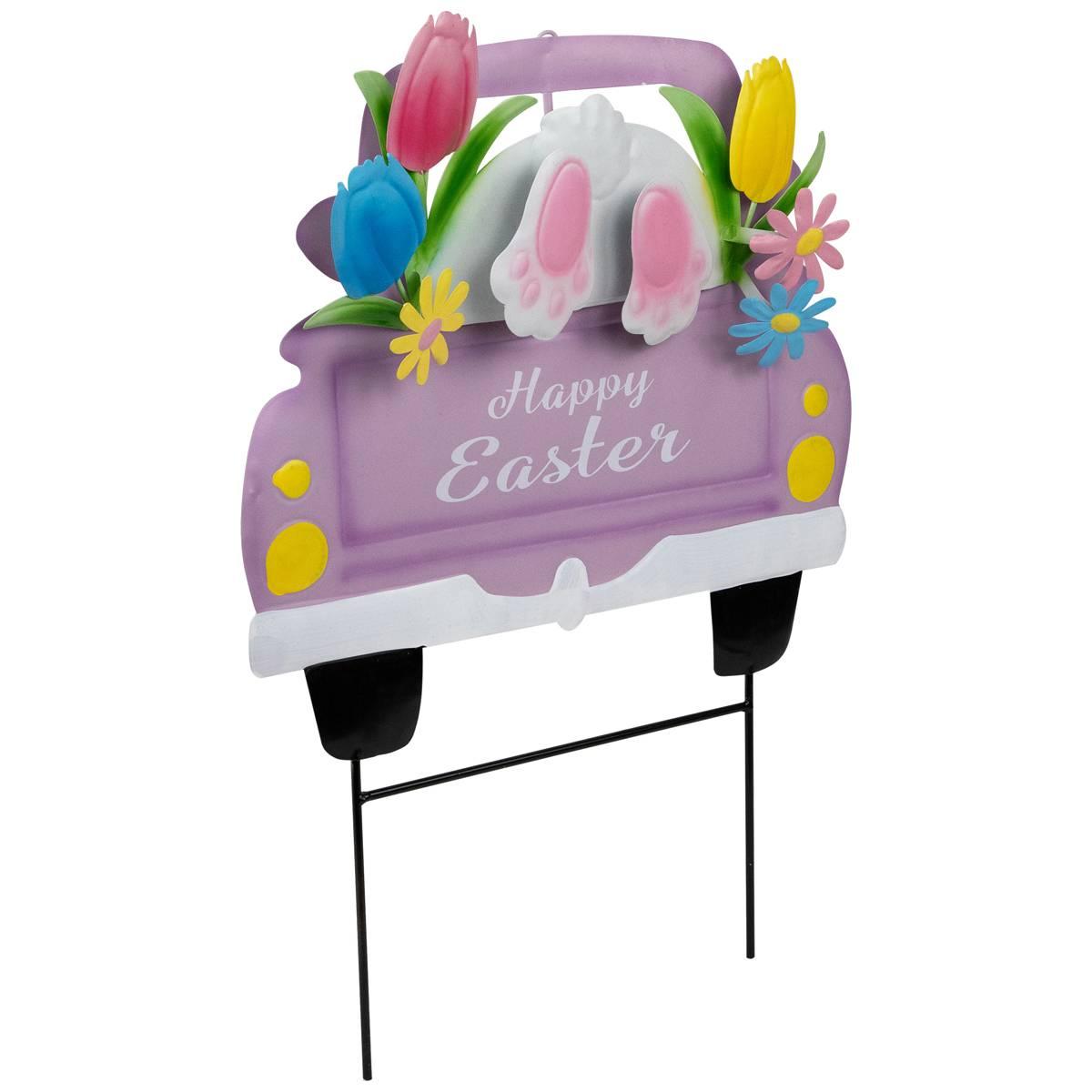 Northlight Seasonal Back Seat Bunny Happy Easter Garden Stake