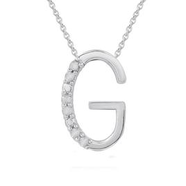 1/20cttw. Natural Diamond Sterling Silver Letter G Pendant