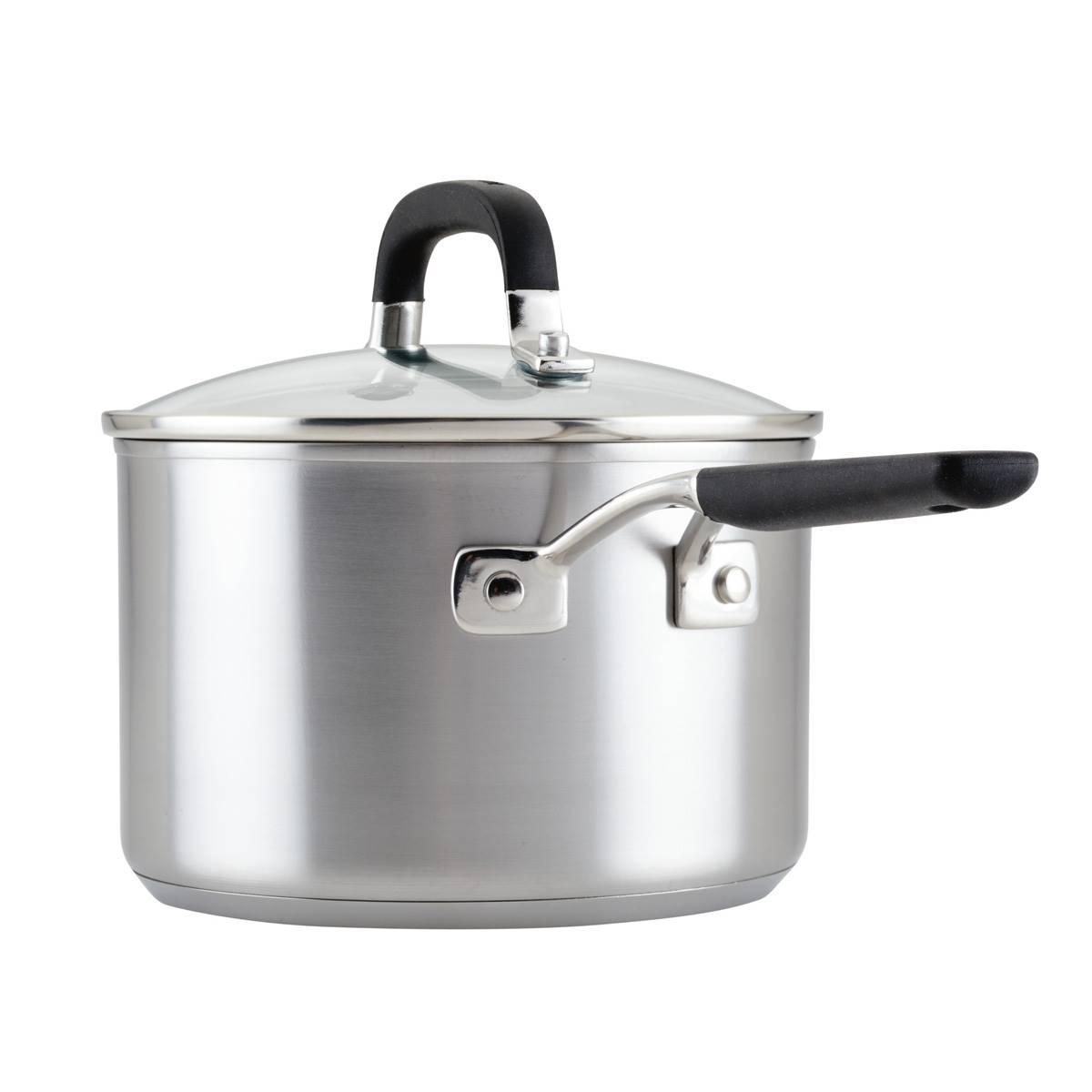 KitchenAid Stainless Steel Induction Saucepan with Lid - 3-Quart