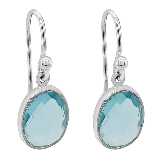 Marsala Sterling Silver & Blue Glass Drop Earrings